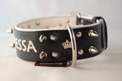 Lederhalsband mit Nieten