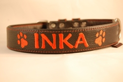 Namenslederhalsband 3 cm breit