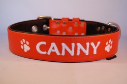Lederhalsband 4 cm breit mit Name