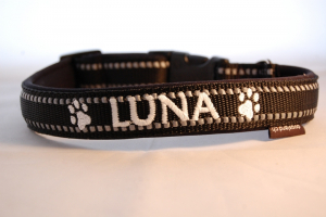 "REFLEX" Hundehalsband mit Wunschbestickung
