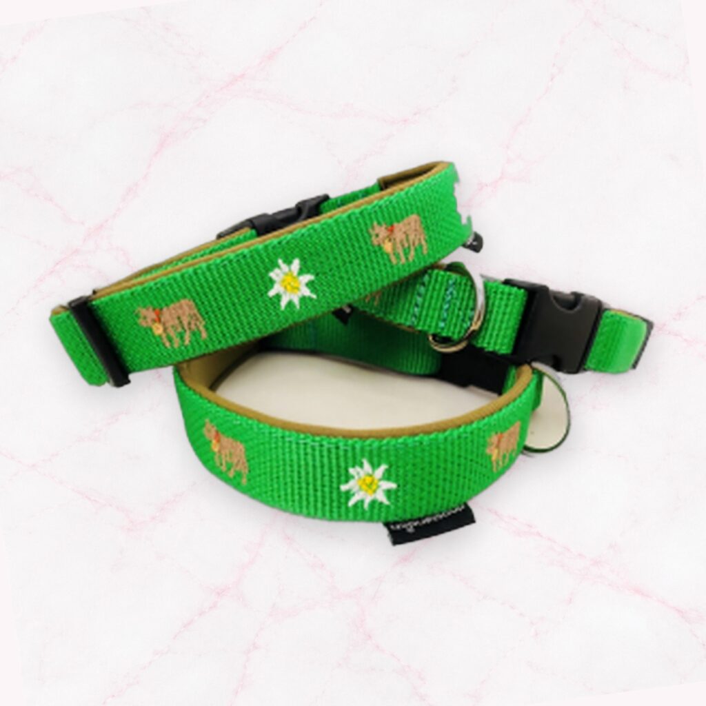 Appenzeller Halsband „Seealp Kuh Edelweiss“