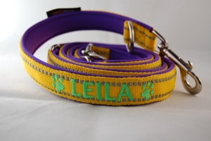 Hunde Führerleine REFLEX mit Wunschbestickung