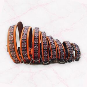 Hundehalsband Singapore orange/braun