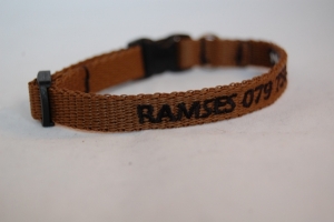 Katzenhalsband "NYLON" mit Bestickung