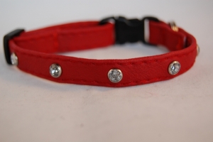 Kunstlederhalsband mit Swarovski