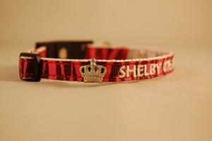 Katzenhalsband "ZEBRA" mit Bestickung