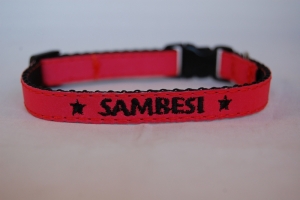 Katzenhalsband "REFLEX" mit Bestickung