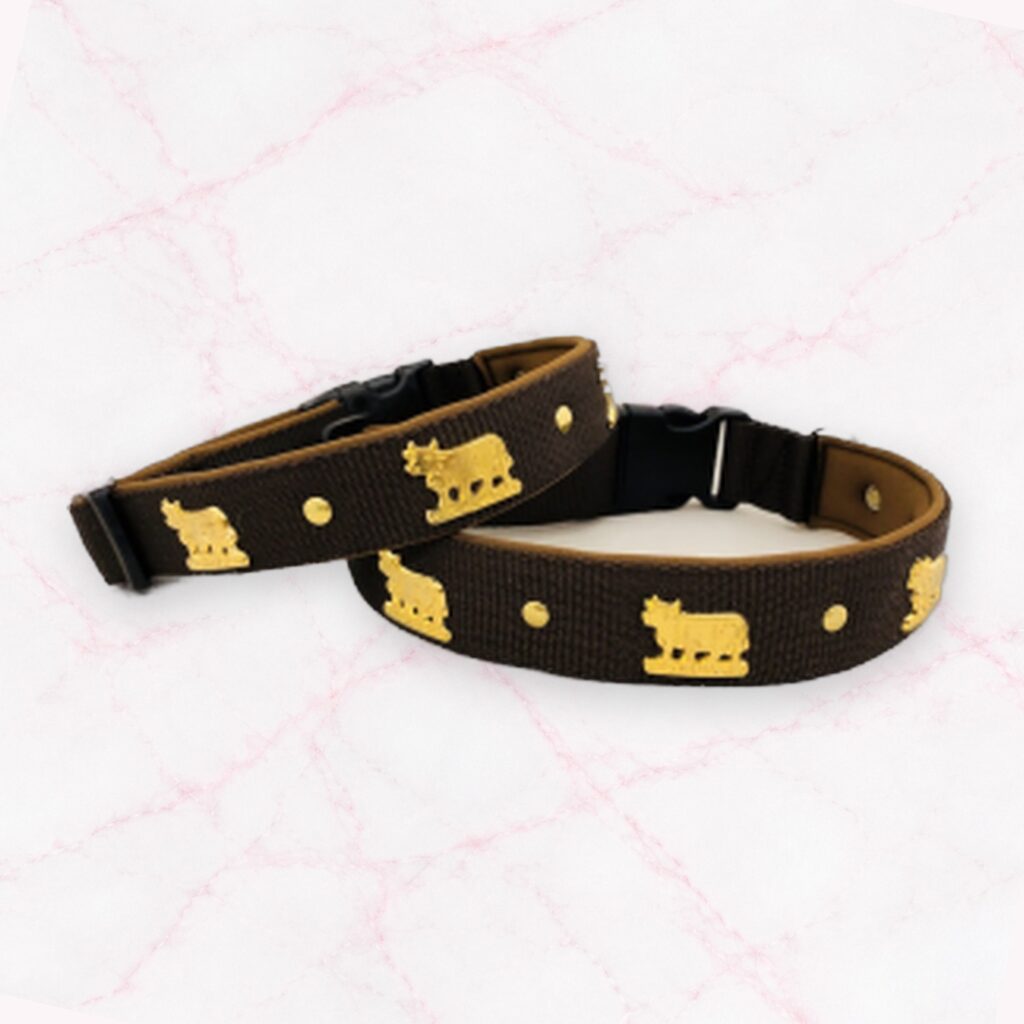Appenzeller Halsband braun/gold