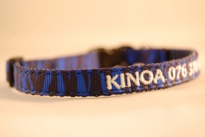 Katzenhalsband "ZEBRA" mit Bestickung