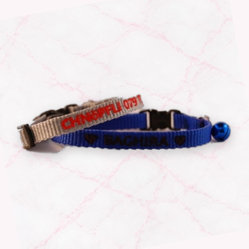 Katzenhalsband „NYLON“ mit Bestickung
